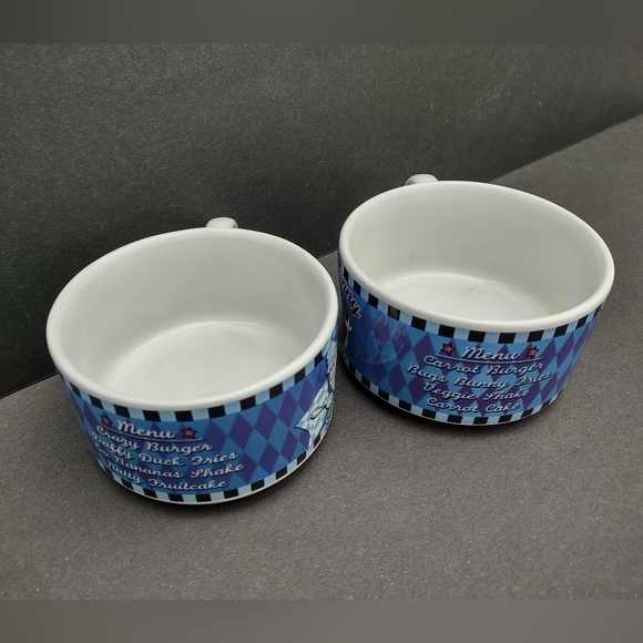 Bugs Bunny & Daffy Duck Soup Bowl set of 2 Soup Bowls Warner Bros 1998 - Picture 6 of 12